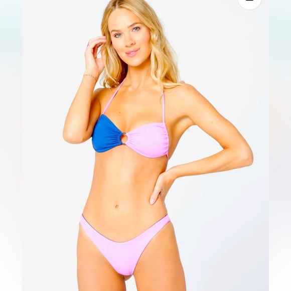L*SPACE SET Freddie Bikini Top In Indigo Rosebud and Camacho bottom cla Rosebud - Picture 1 of 14